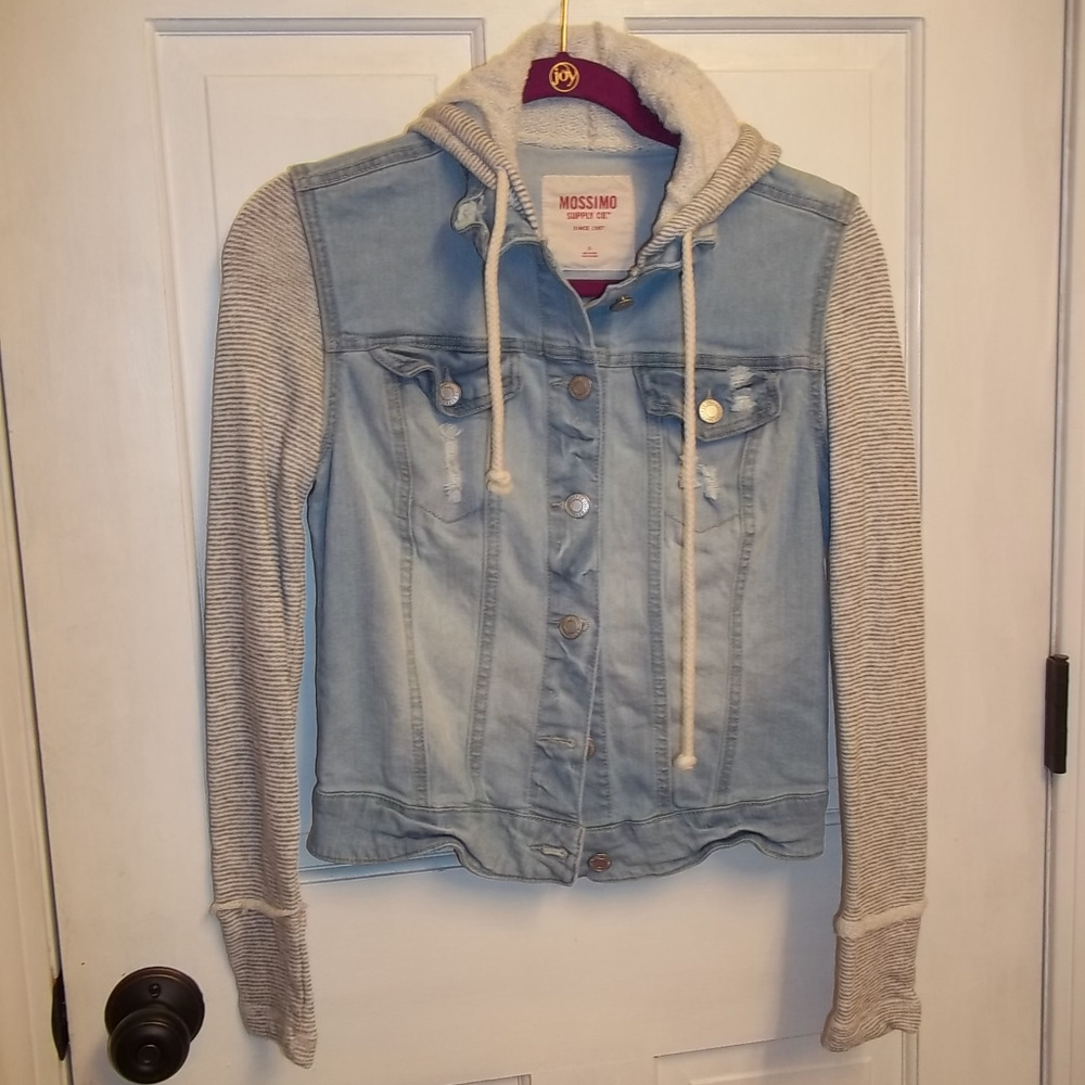 Mossimo Hooded Jean Jacket Size Small - Picture 2 of 8